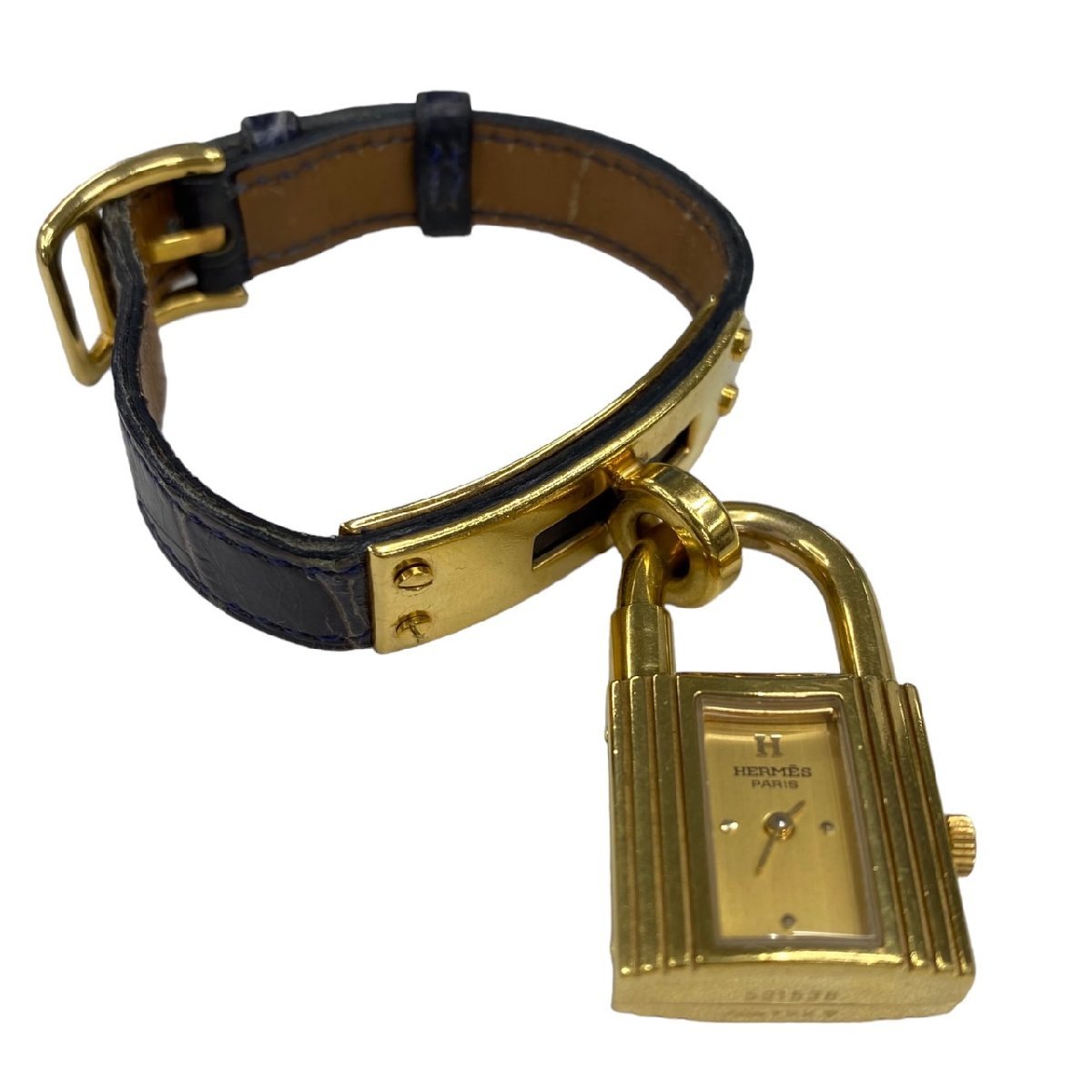 ◆◇◆ HERMES エルメス ケリーウォッチ 〇W刻 1993年 クロコダイル ニロティカス 時計 不動 レディース クオーツ アクセサリー 中古品