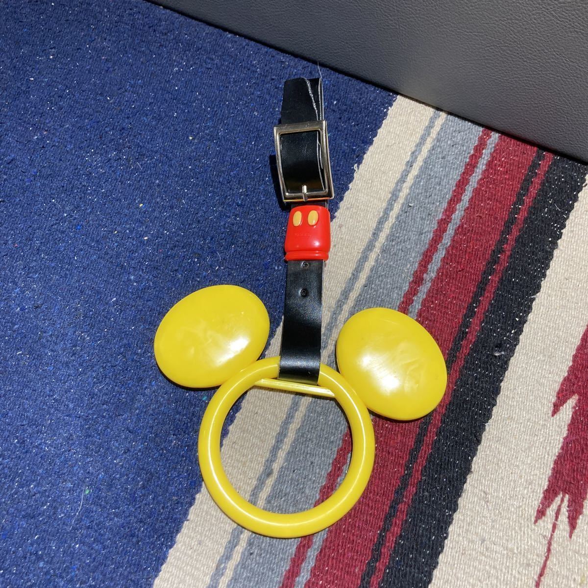 ミッキー　ディズニー当時物 希少 つり輪 つり革吊り輪吊り革街道レーサー ハイソカー 高速有鉛 レトロ 昭和 暴走族旧車会族車黄色