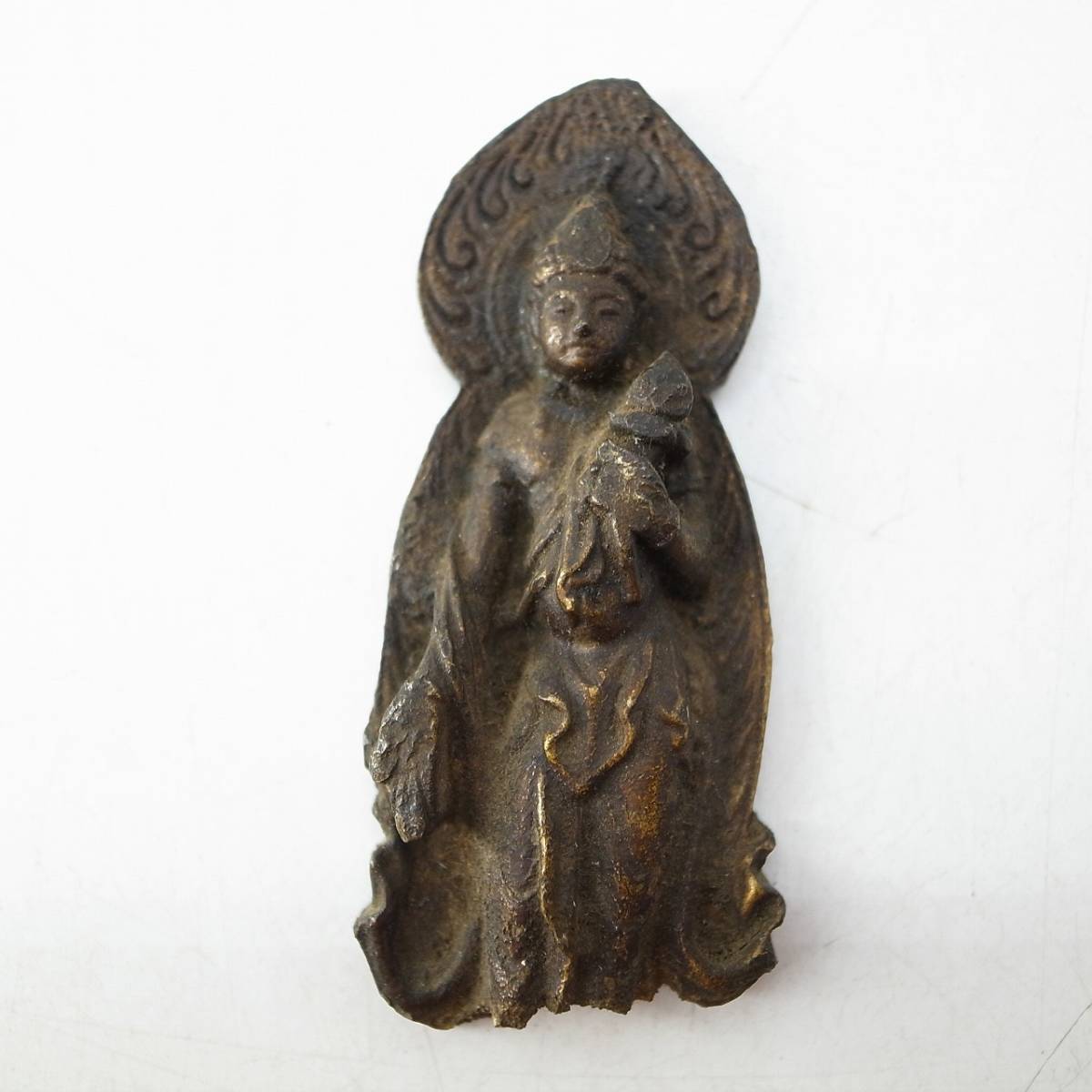 古い 観音象 豆仏 懐中仏 □仏教美術 御守
