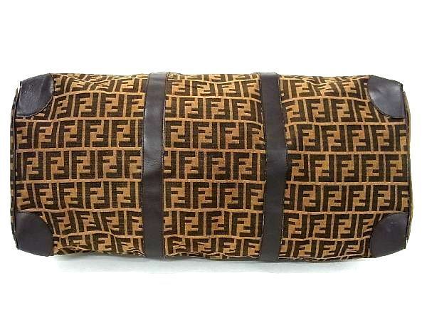 1円 FENDI フェンディ ズッカ柄 キャンバス ボストンバッグ