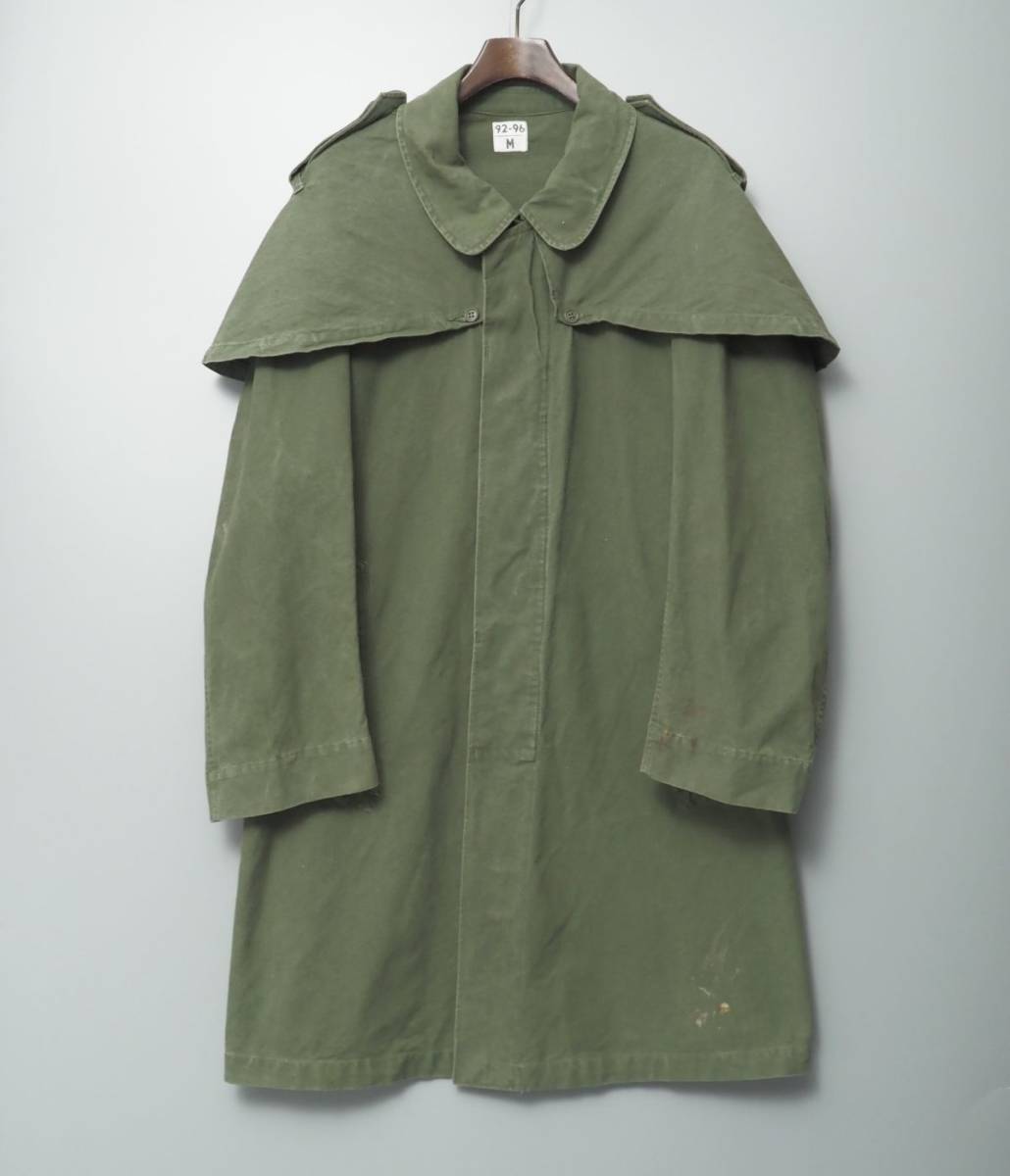 TE1880//ヴィンテージ/フランス軍/実物/ETS LUCEBER/ルースバー*メンズ92-96/M/フロックコート/ケープコート/ミリタリーコート/グリーン