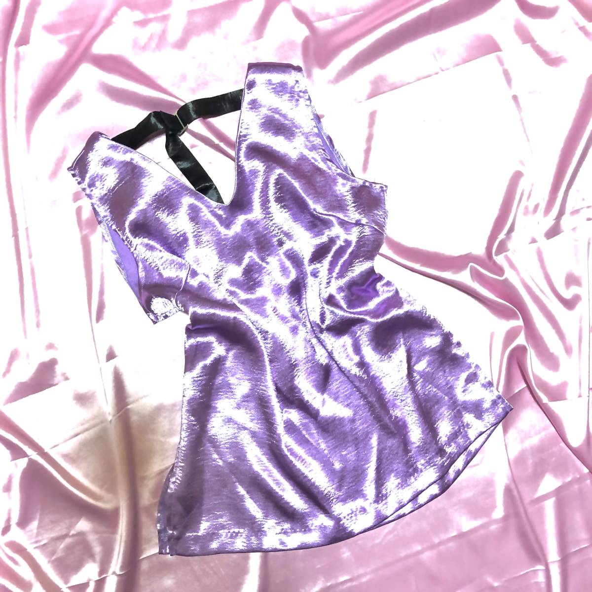 ・*・ 超ツヤツヤ 超光沢サテン 超ツルツル スベスベ キャミ イベコン レースクイーン キャンギャル コスプレ 女装 フェチ