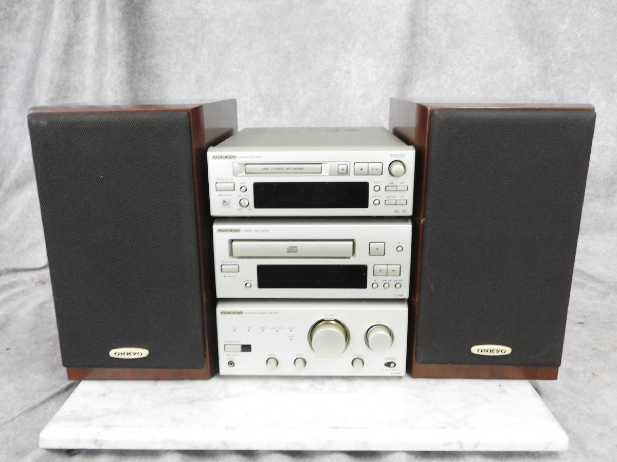 ジャンク ONKYO ミニコンポ セット A-909 C-705 D-102AX MD-105 T-405W 