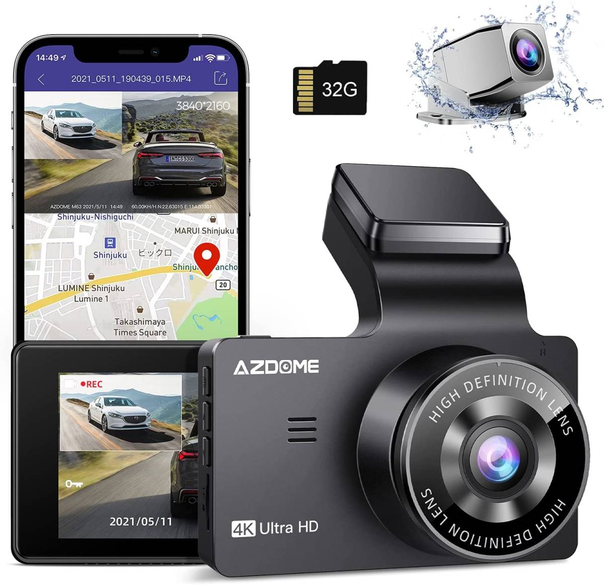 ドライブレコーダー 前後カメラ 4K wifi GPS搭載 【公式通販】