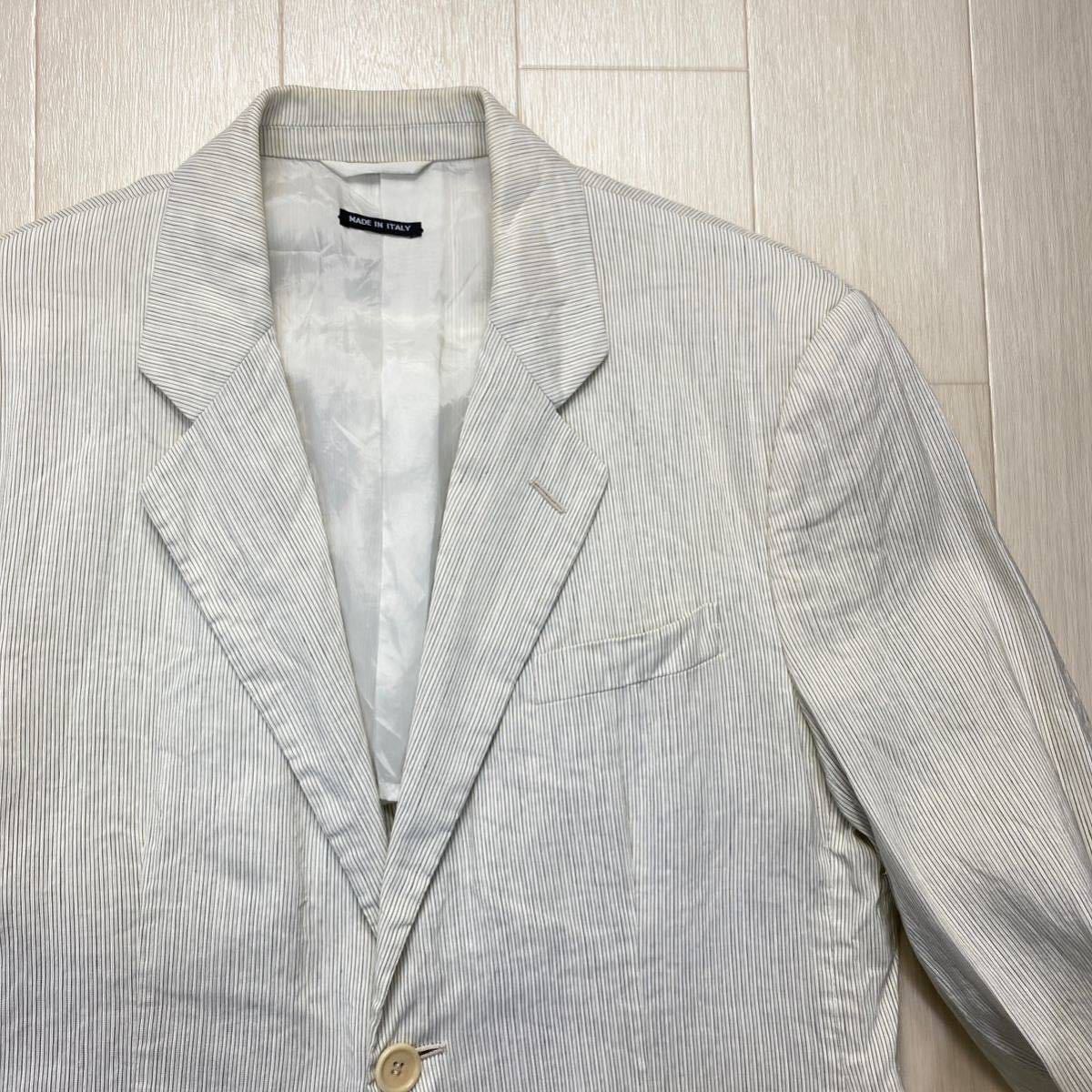 アルマーニ/GIORGIO ARMANI】清涼ストライプ☆ 麻×絹 リネンテーラード