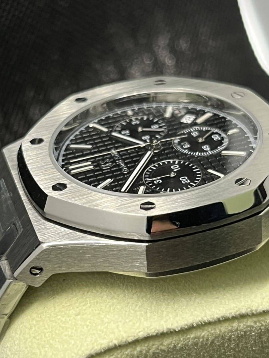 SEIKO MOD ロイヤルオーク オマージュ VK63 クォーツ ブラック GS 