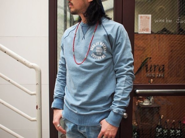 デウス エクス マキナ Deus ex Machina トレーナー スウェット インディゴ ロゴ 定価15120円 size M 人気商品