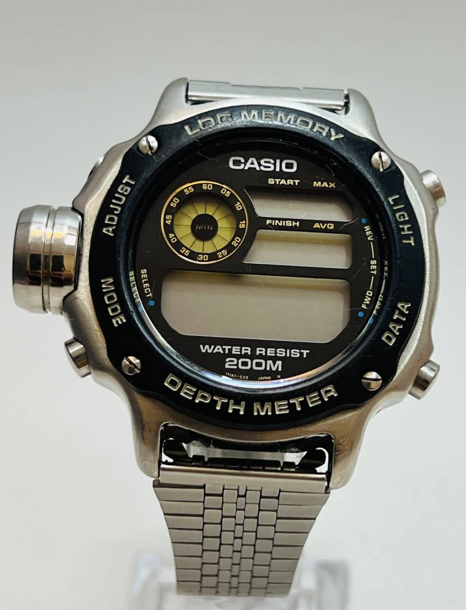 レア　希少　動作未確認　CASIO カシオ ログメモリー ダイバー200M デジタル DEP-510 黒 QZ メンズ 腕時計