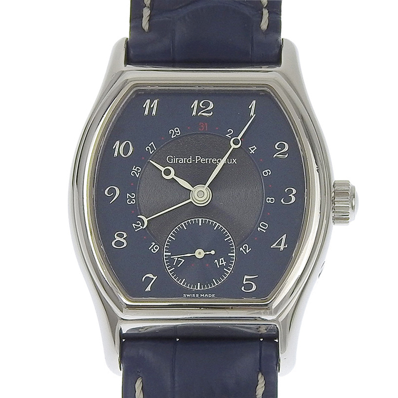 大人気，限定SALE ジラール ペルゴ GIRARD PERREGAUX リシュビル メンズ 自動巻き 腕時計 スモールセコンド SS/革 ネイビー文字盤 新入荷 OW0401(ジラール・ペルゴ)｜売買されたオークション情報、yahooの商品情報をア ジラール・ペルゴ