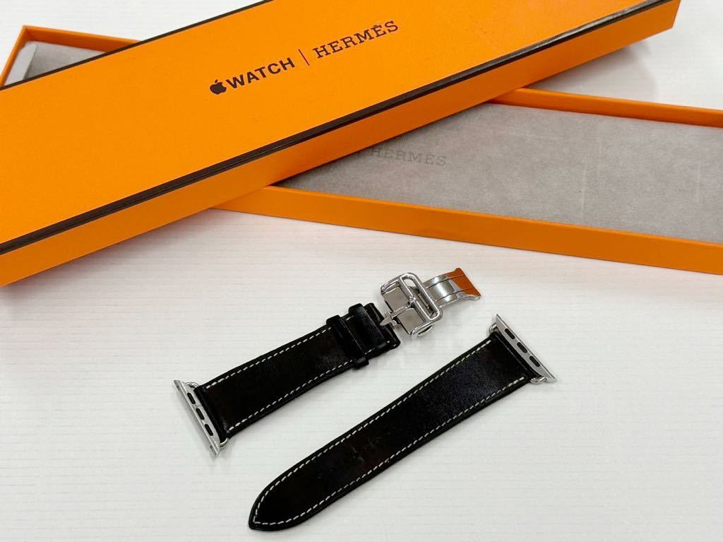 ☆即決 Apple Watch HERMES 45mm 44mm バレニア エベンヌ ディプロイアントバックル エルメス アップルウォッチ Dバックル 844