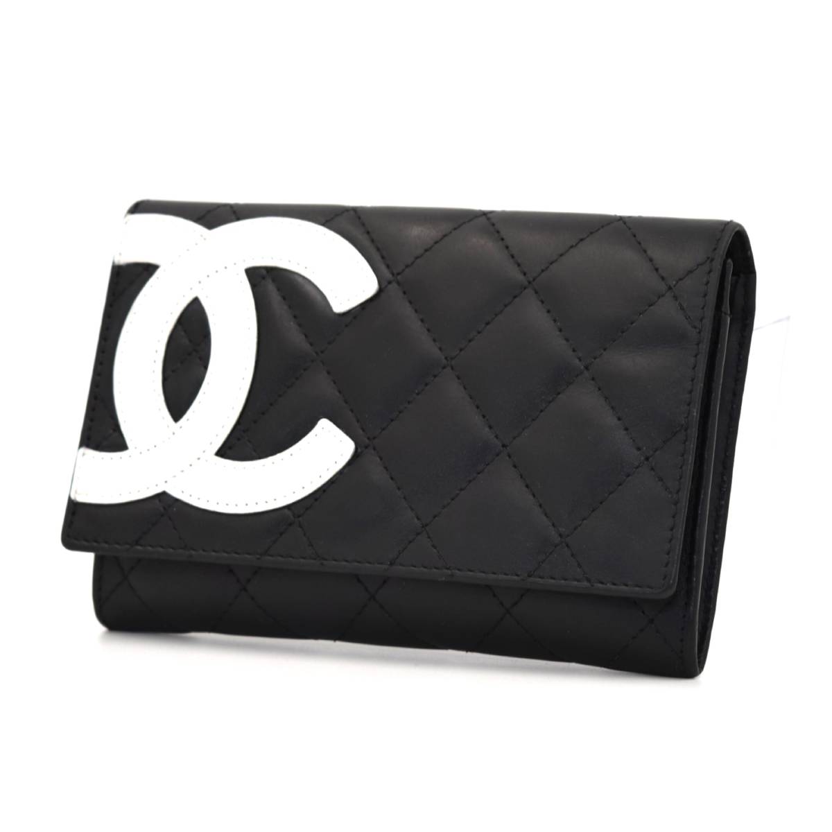 1円] CHANEL シャネル カンボンライン 二つ折り 財布 マトラッセ ココ