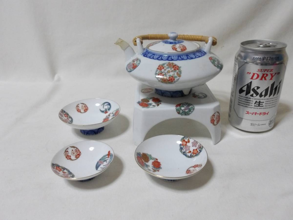 交渉可能 有田焼 深川 おとそ セット急須 お猪口 酒器 陶器 陶芸 和食 和食器 伝統工芸 VINTAGE JAPANESE TABLEWARE