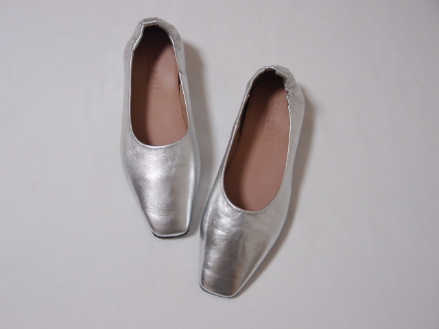 美品 Mazell by BARNYARDSTORM マゼル バイ バンヤードストーム スクエアトゥ レザー パンプス フラット 38 24cm