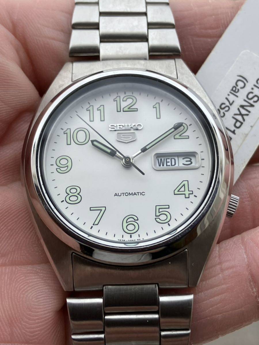 ★デッドストック ★未使用 展示品 セイコー ファイブ ミリタリー 自動巻 精度良好 7S26-0550 SNXP15 SEIKO5 アンティーク 白 メンズ腕時計