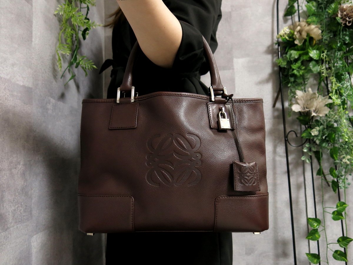 ○超美品○LOEWE ロエベ○アマソナ フスタ○アナグラム○レザー 本革 