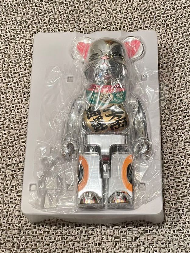 2023 招き猫 ベアブリック 開運 千万両 銀メッキ 400% メディコムトイ