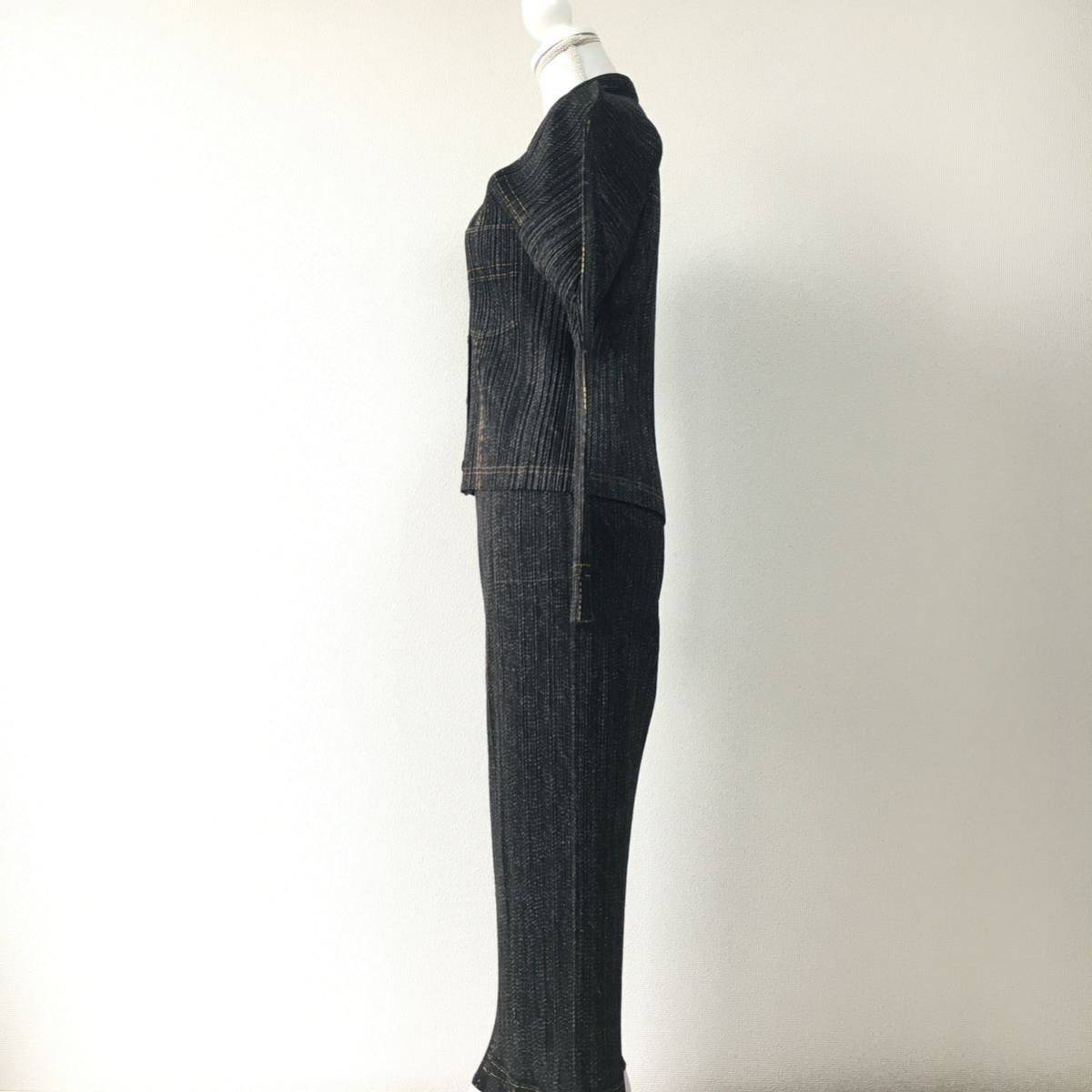 美品 PLEATS PLEASE プリーツプリーズ レアプリント デニム 