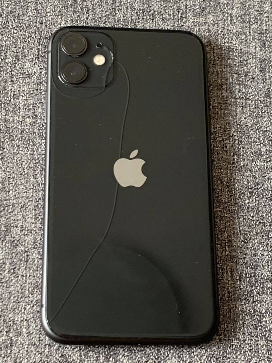 中古品】iPhone11 64GB ブラック SIMフリー 背面割れあり ブラック