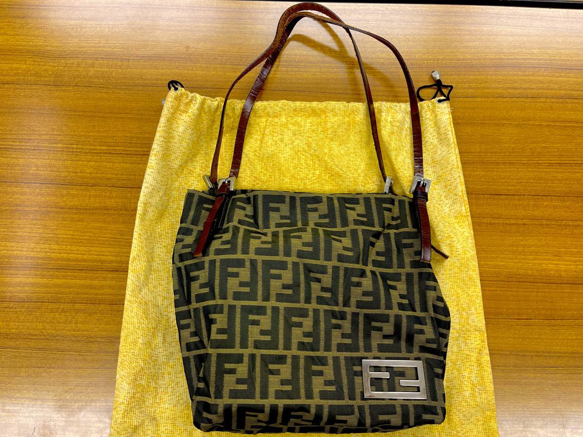 美品☆1円スタート☆最落なし】フェンディ ズッカ柄 トートバッグ ミニ 