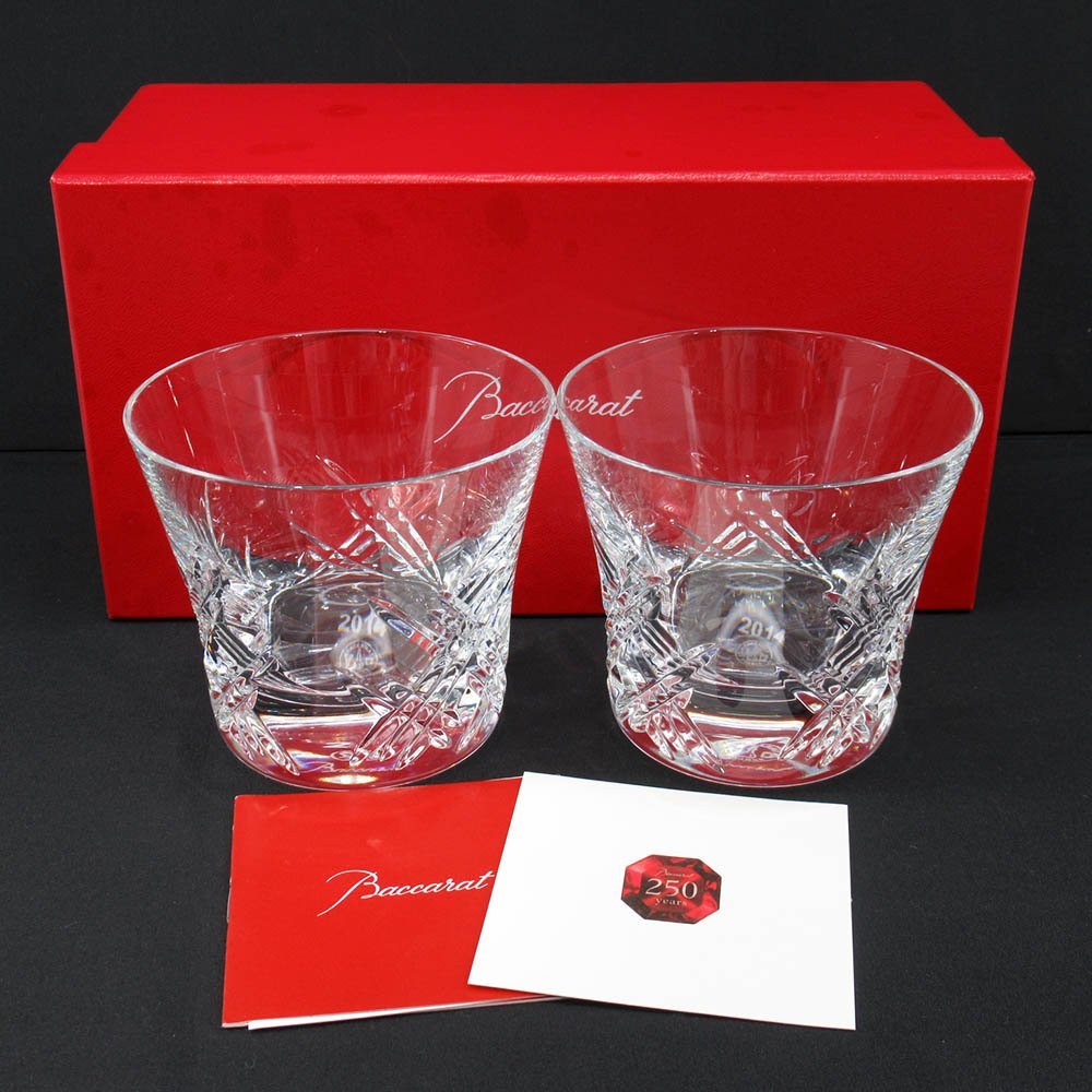 1円～ Baccarat バカラ ステラ 2014イヤータンブラー ペア 箱付き 洋食器 オールドファッション ロックグラス　264-1885825【O商品】
