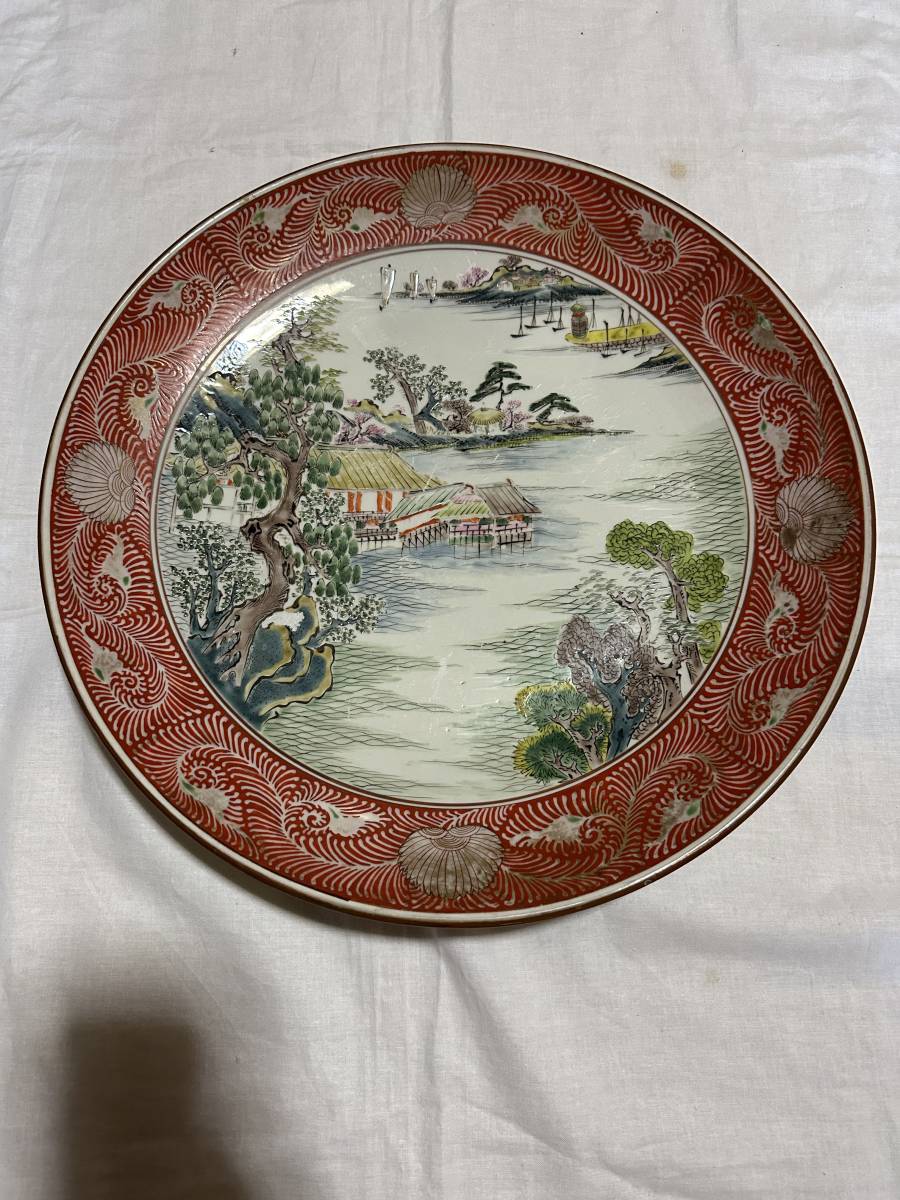 明治時代 飾り皿 - 伊万里・有田焼 色絵大皿 金彩 37cm メルカリ