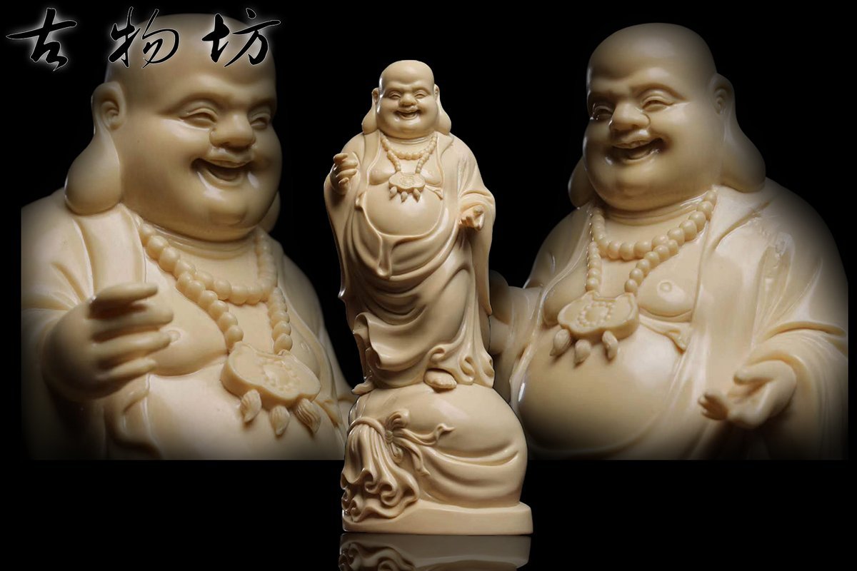 ☆百合☆和田玉 人物彫刻 高さ約15.3cm (検)和田玉彫刻 古玉 唐物 中国