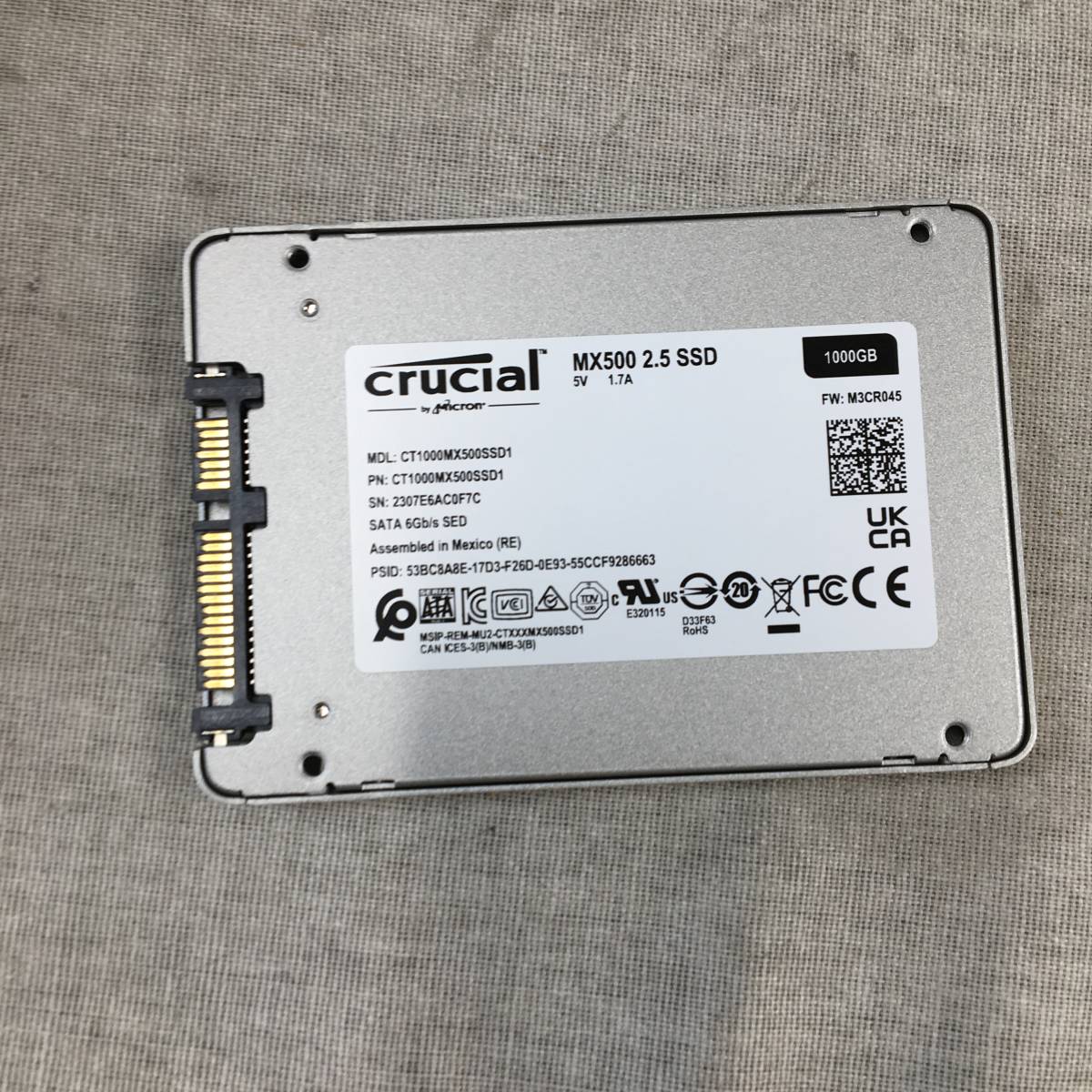 Crucial SSD 1000GB MX500 内蔵2.5インチ 7mm CT1000MX500SSD1/JP