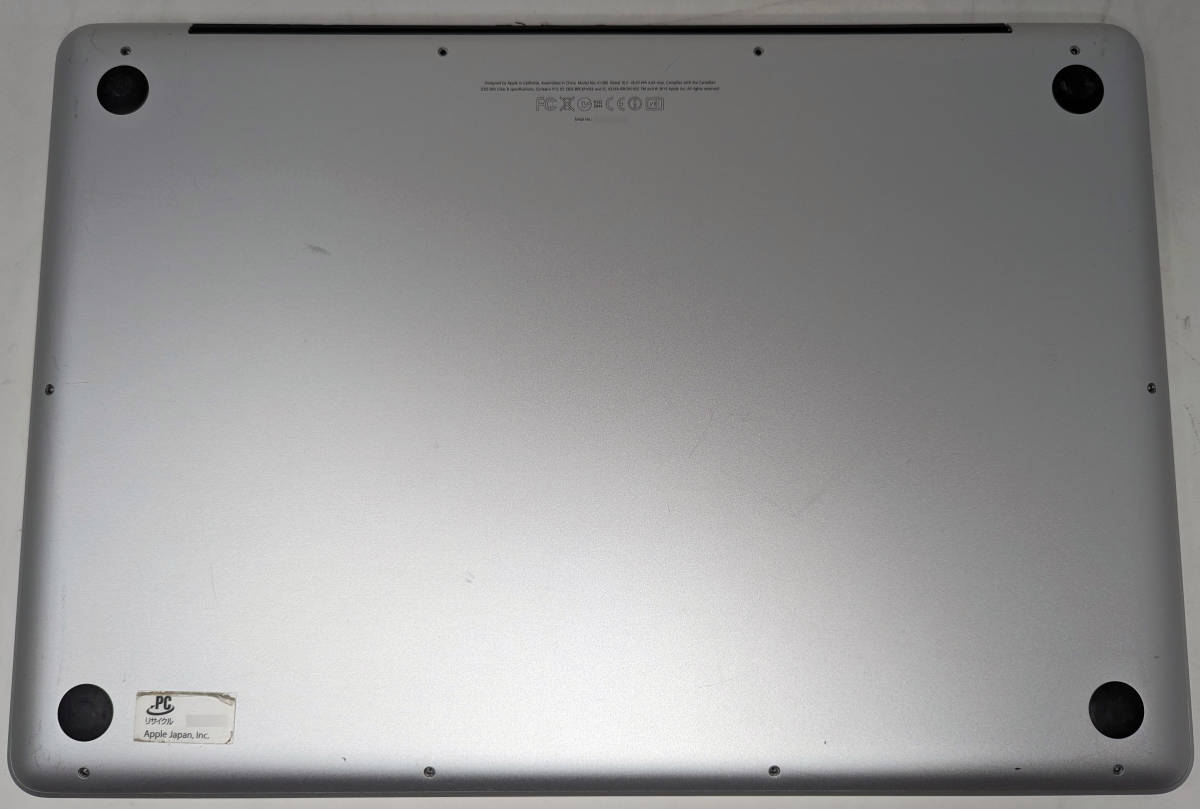 ☆【ジャンク】MacBook Pro (15-inch， Late 2011)(A1286）メモリ無