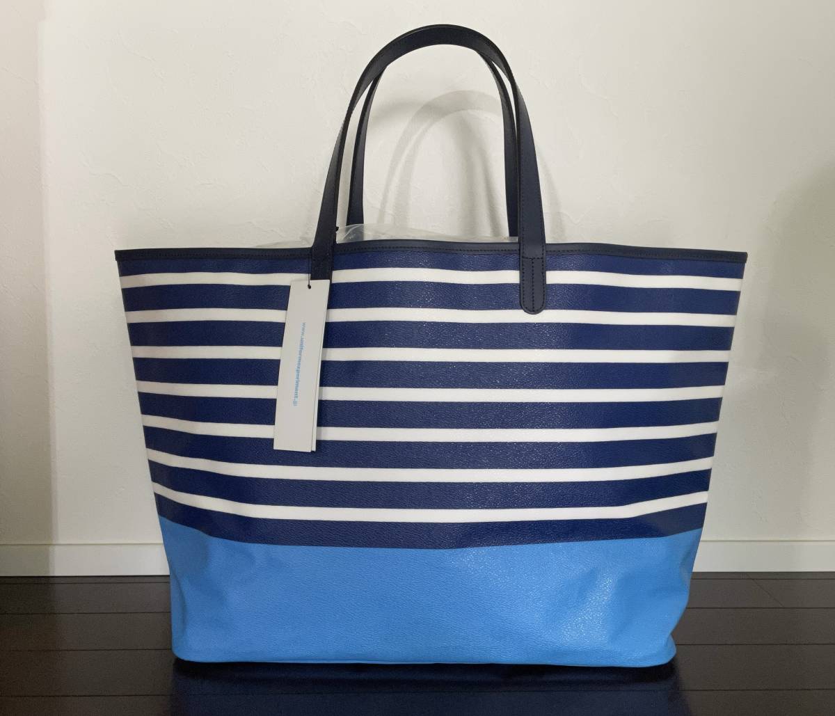 uniform experiment NAVY ボーダー PVC トートバッグ 新品