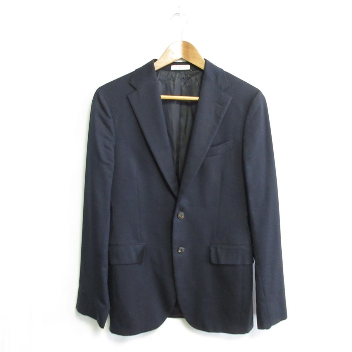 ほぼ美品 BOGLIOLI ボリオリ ストレッチ シングル 2B テーラードジャケット 44 ネイビー 紺