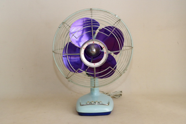 ■レトロ 東芝 扇風機 動作ok 羽 パープル■