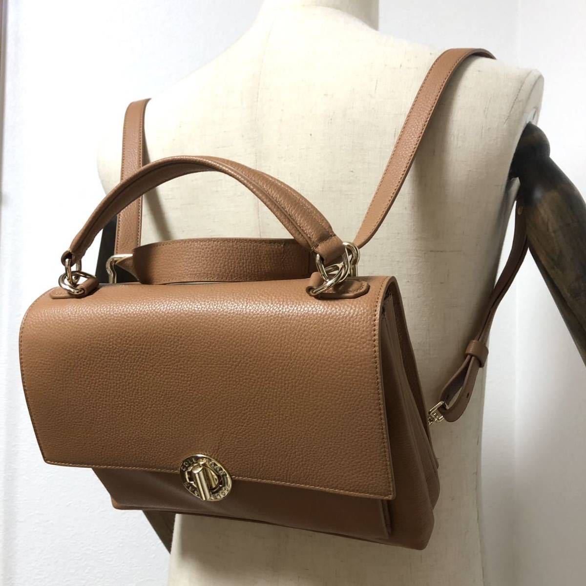 (78)未使用級「COLE HAAN」●グランドシリーズ●リュック●斜めがけショルダーバッグ●ハンドバッグ●コールハーン●本革レザーベージュhk