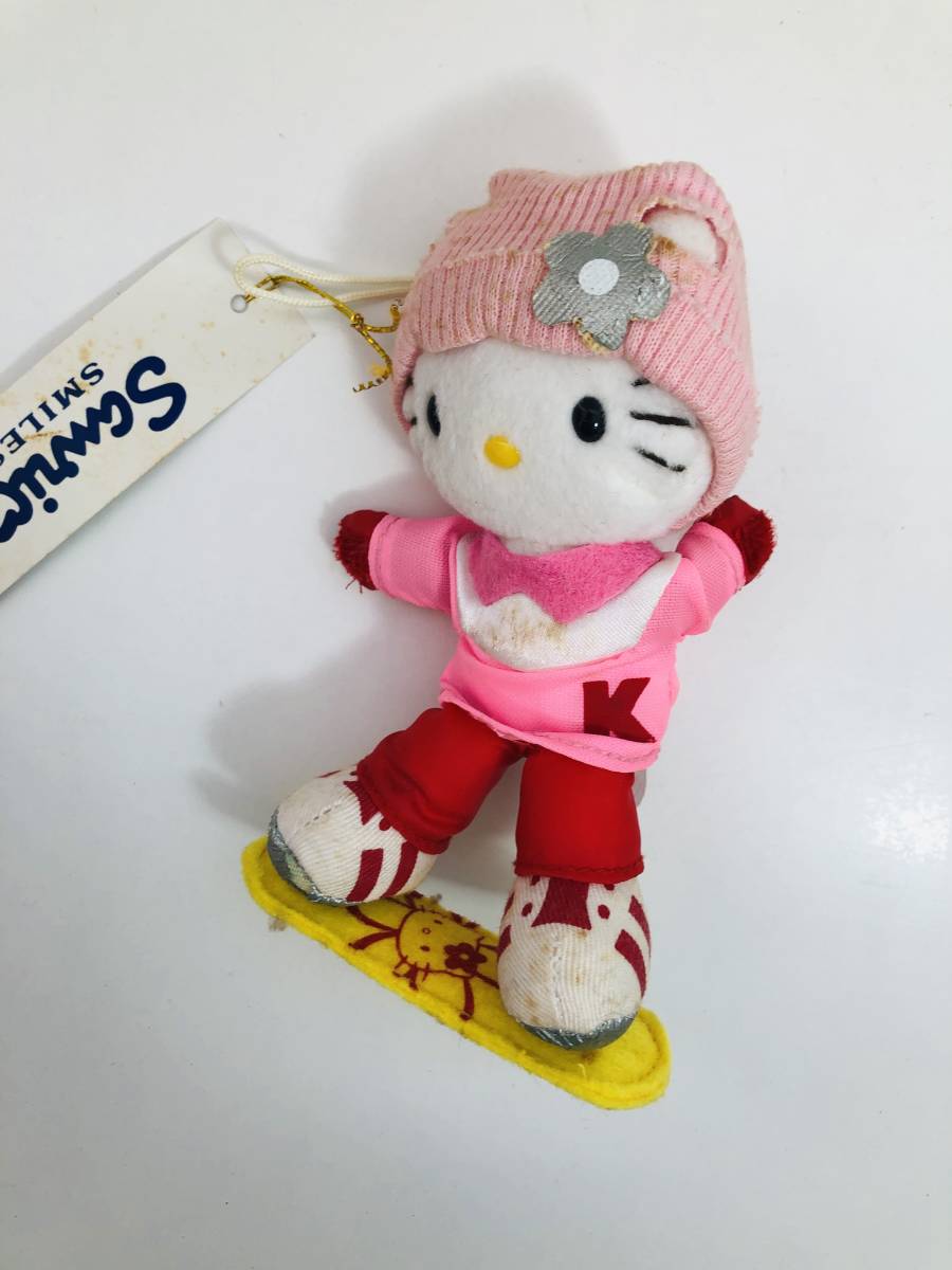 ◇◇ R600) 当時物 ハローキティ ぬいぐるみ マスコット スノーボード