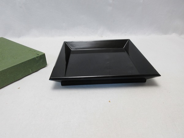 茶道具 四方盆 菓子器 小四方盆 黒 真塗り 真塗 四方盆の