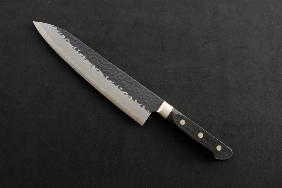 牛刀 一刀斎虎徹 青紙スーパー 黒打 槌目 210mm Gyuto Knife Ittosai