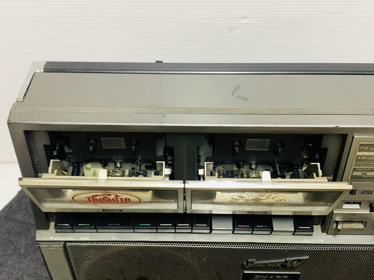 SHARP シャープ ラジカセ 昭和レトロ ダブルラジカセ - 赤 レッド