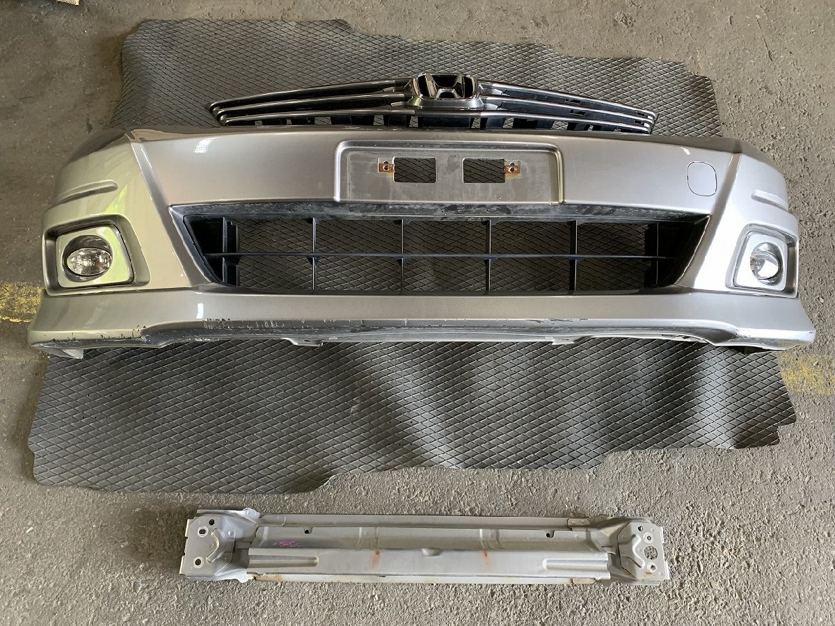 エアウェイブ ST　GJ1　スポイラー付　フロントバンパー　ストームシルバーメタリック　NH642M　売り切り！　　管理番号324602