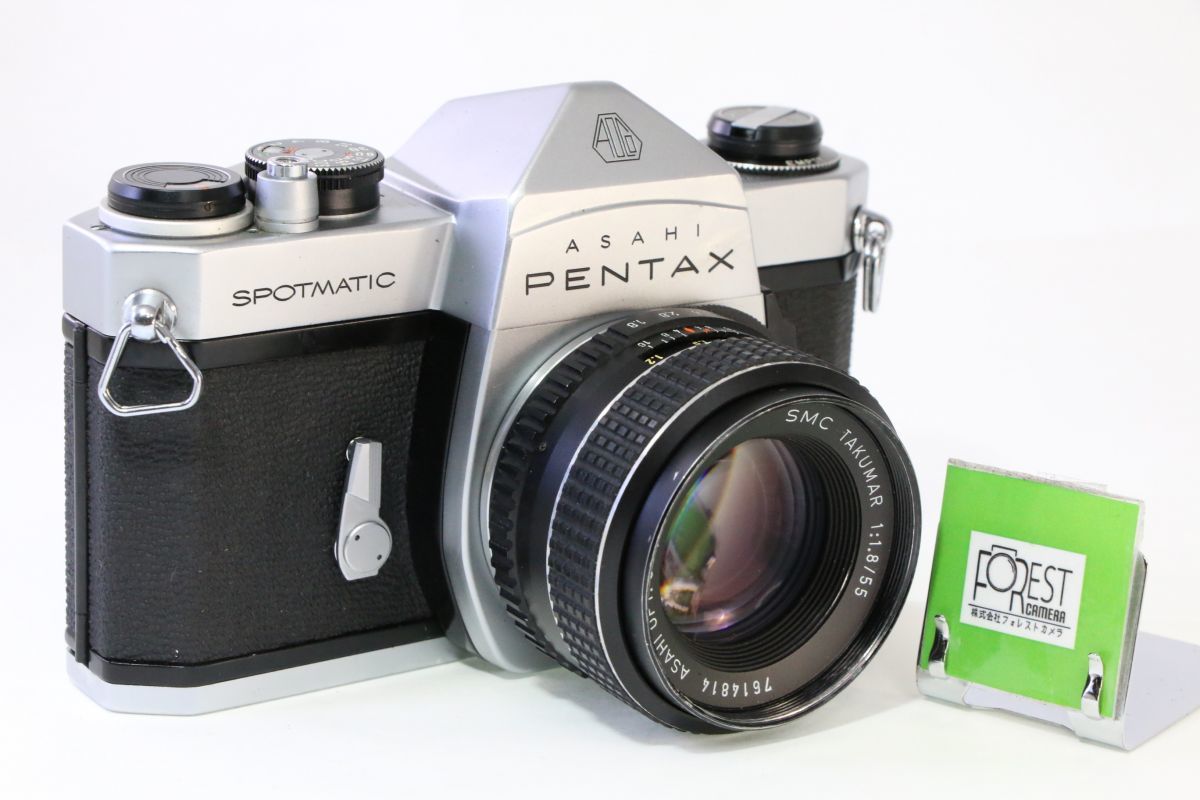 【同梱歓迎】実用■PENTAX SPOTMATIC ボディ+SMC Takumar 55mm F1.8 M42■シャッター全速完動・露出計不良■JJ 143