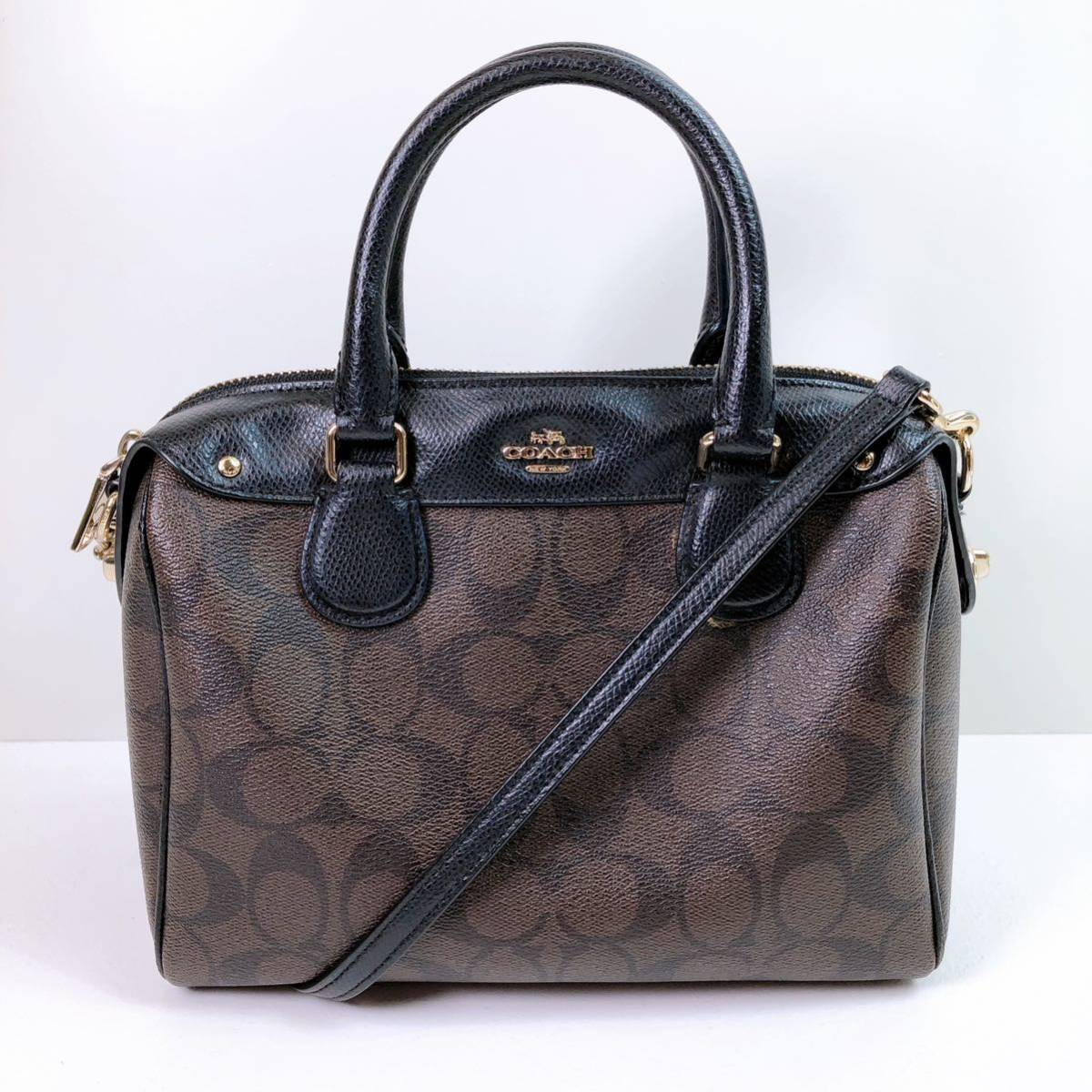 49【中古】COACH コーチ 2way ハンドバッグ ショルダー ミニボストン  