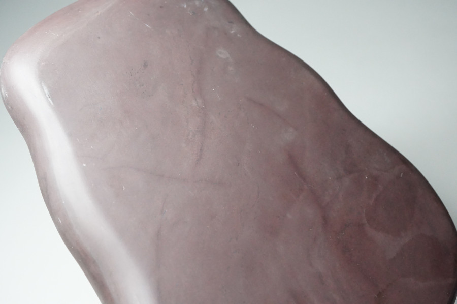 書道具/文房具 端渓硯 硯F5 山水彫刻 有眼 唐木箱 端渓名硯