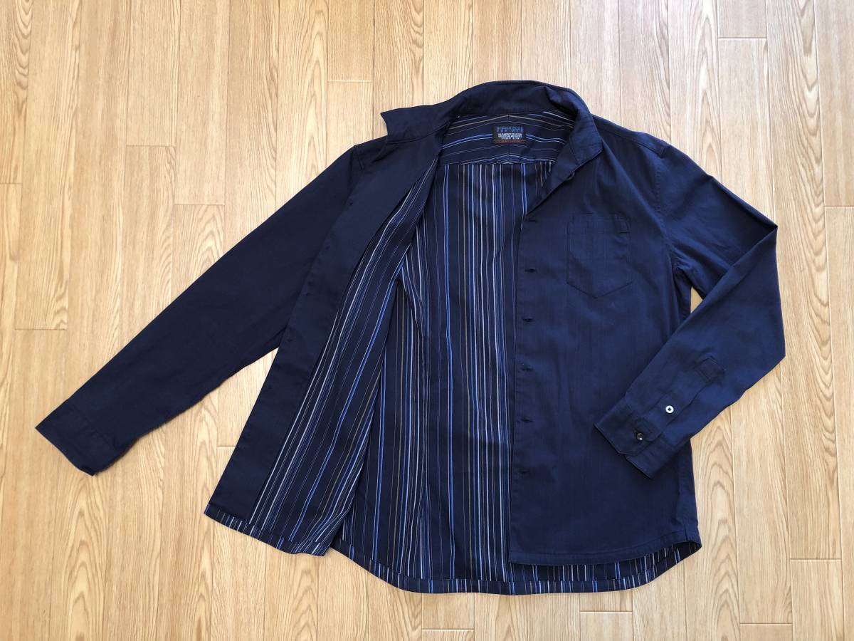 NICOLE CLUB FOR MEN ニコルクラブ フォーメン シャツ 襟ワイヤー ネイビー サイズ50 XL