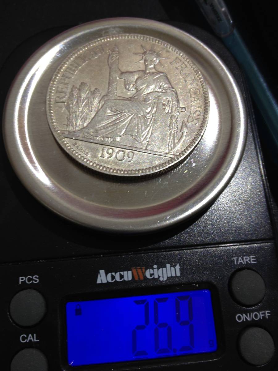 NGC-AU 1913A 洗浄 フランス領インドシナ 希少 フランス貿易銀（仏領