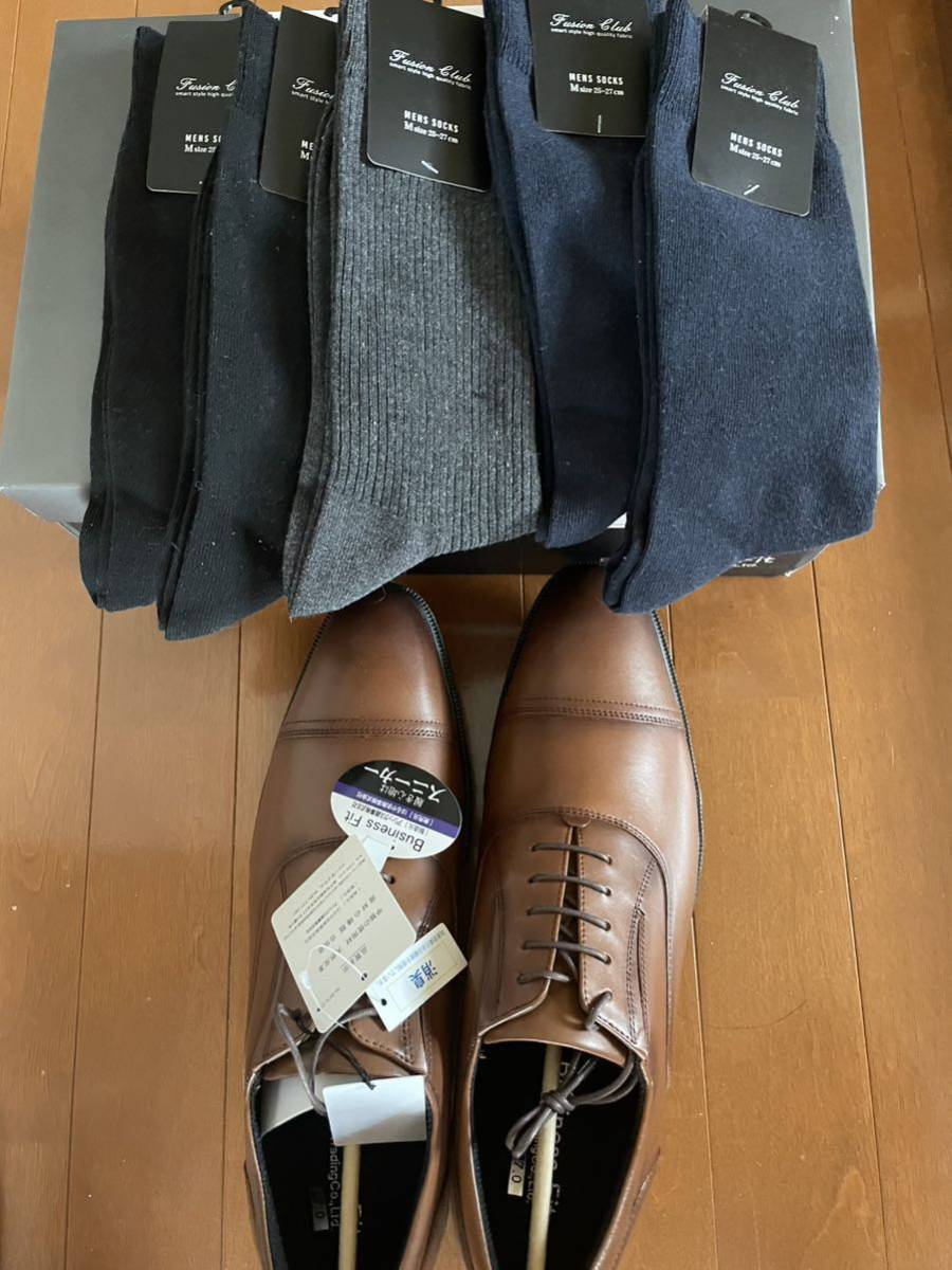 アシックスビジネスフィットシューズ 27cm ソックス5セット