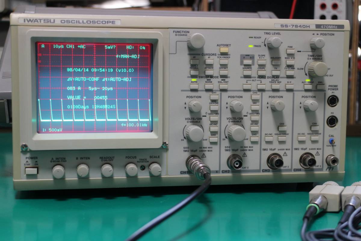 ☆ 岩通 SS-7840H 470MHz 4ch アナログ・オシロスコープ 整備