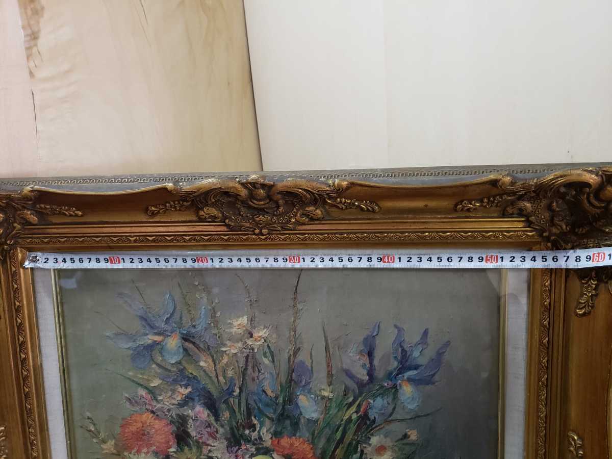油絵 油彩 油彩画 作者不明 庭の花 (自然、風景画)｜売買された