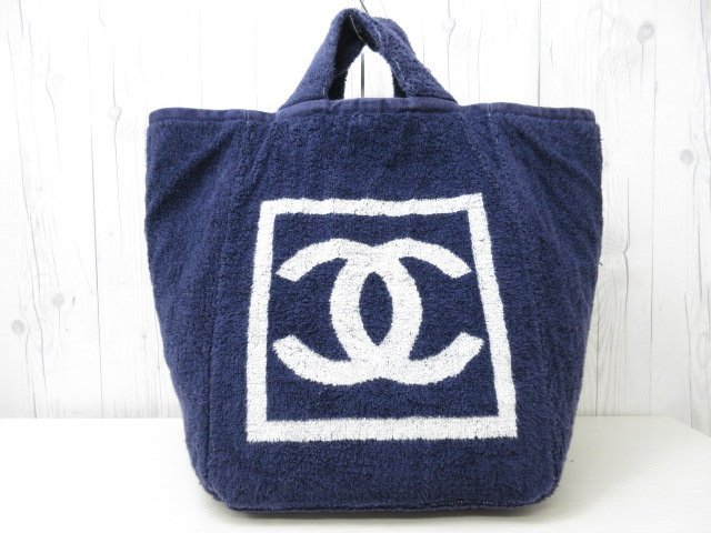 極美品 CHANEL シャネル スポーツライン ココマーク ビーチバッグ