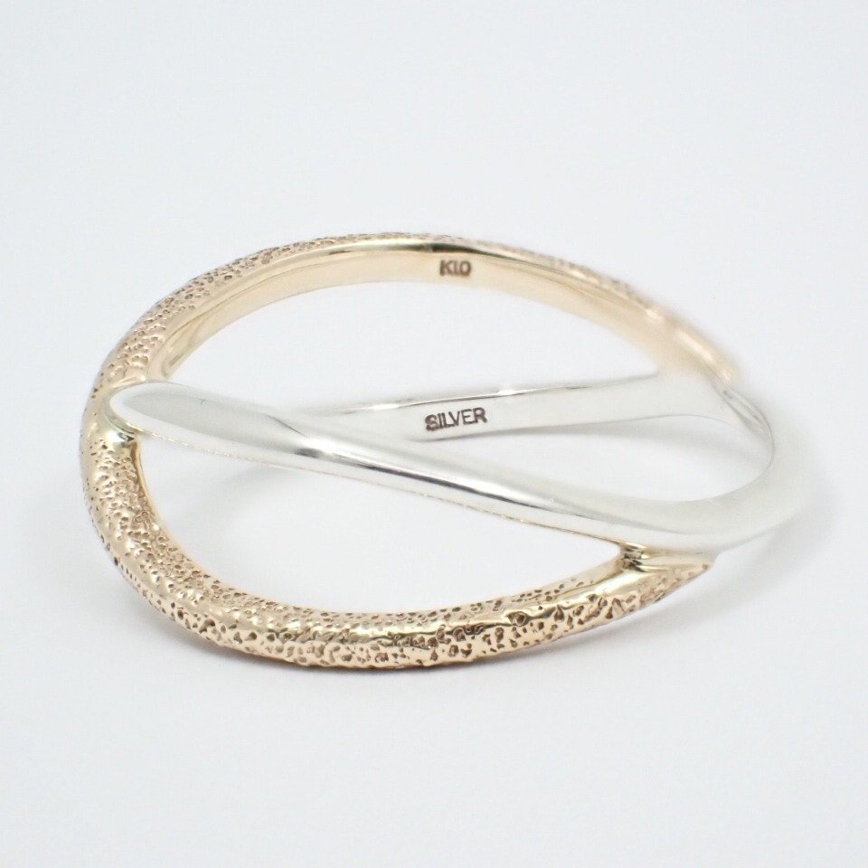 agete - アガット K10×シルバー コンビ クロス リング⁄24-3261Sの通販