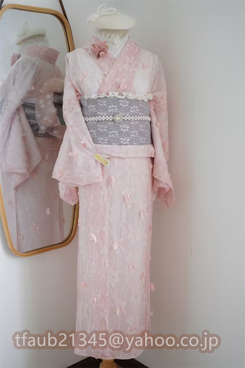 振袖 名品 牡丹 薔薇 金彩 黒 袷 身丈169cm 裄丈68cm L 正絹 【中古