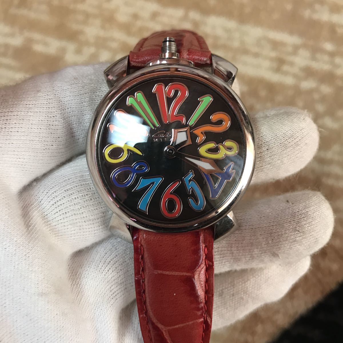 稼働ガガミラノ マニュアーレ40 QZ 黒文字盤 5020 レディース 時計