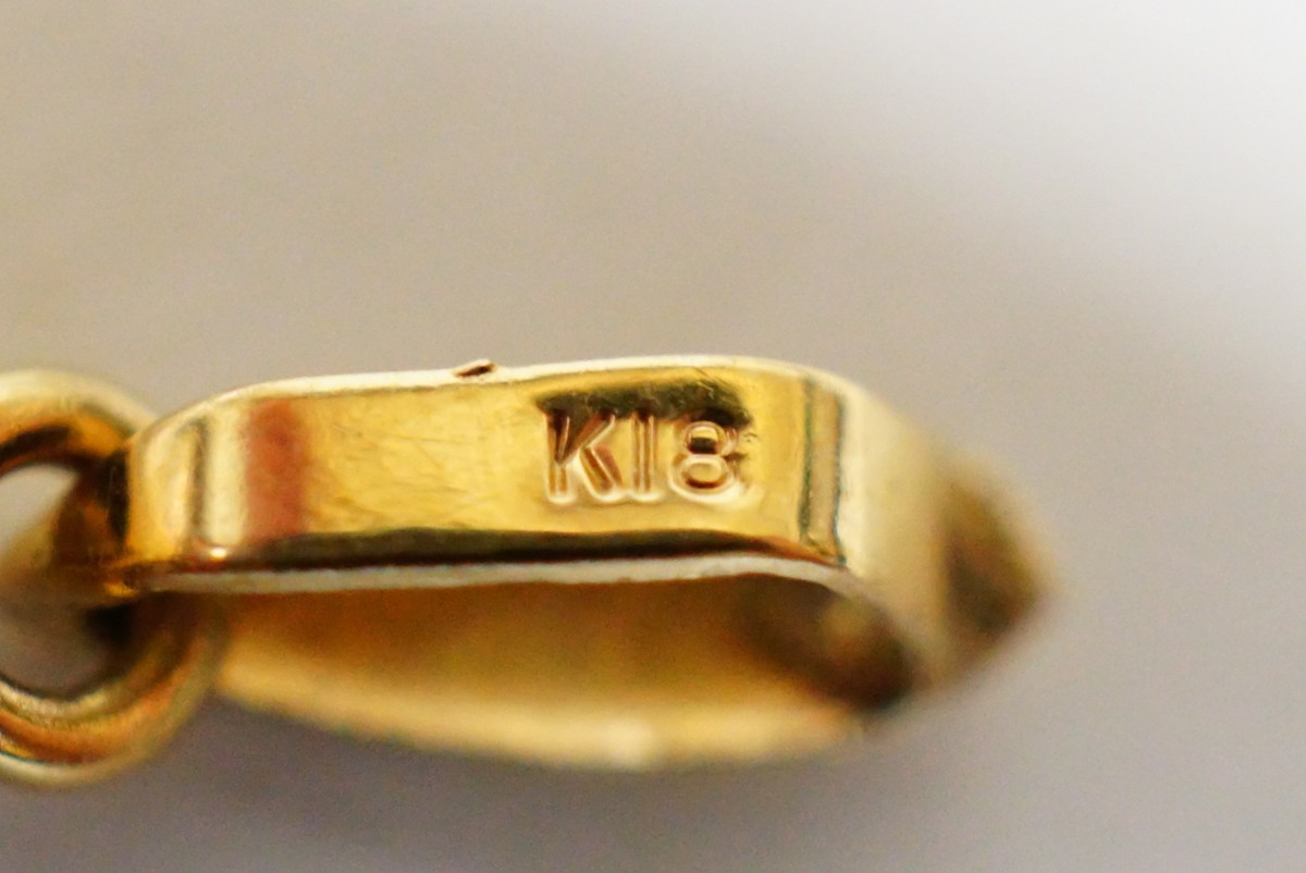 x2 18金 マベパール ペンダント ヴィンテージ アクセサリー K18刻印 本 